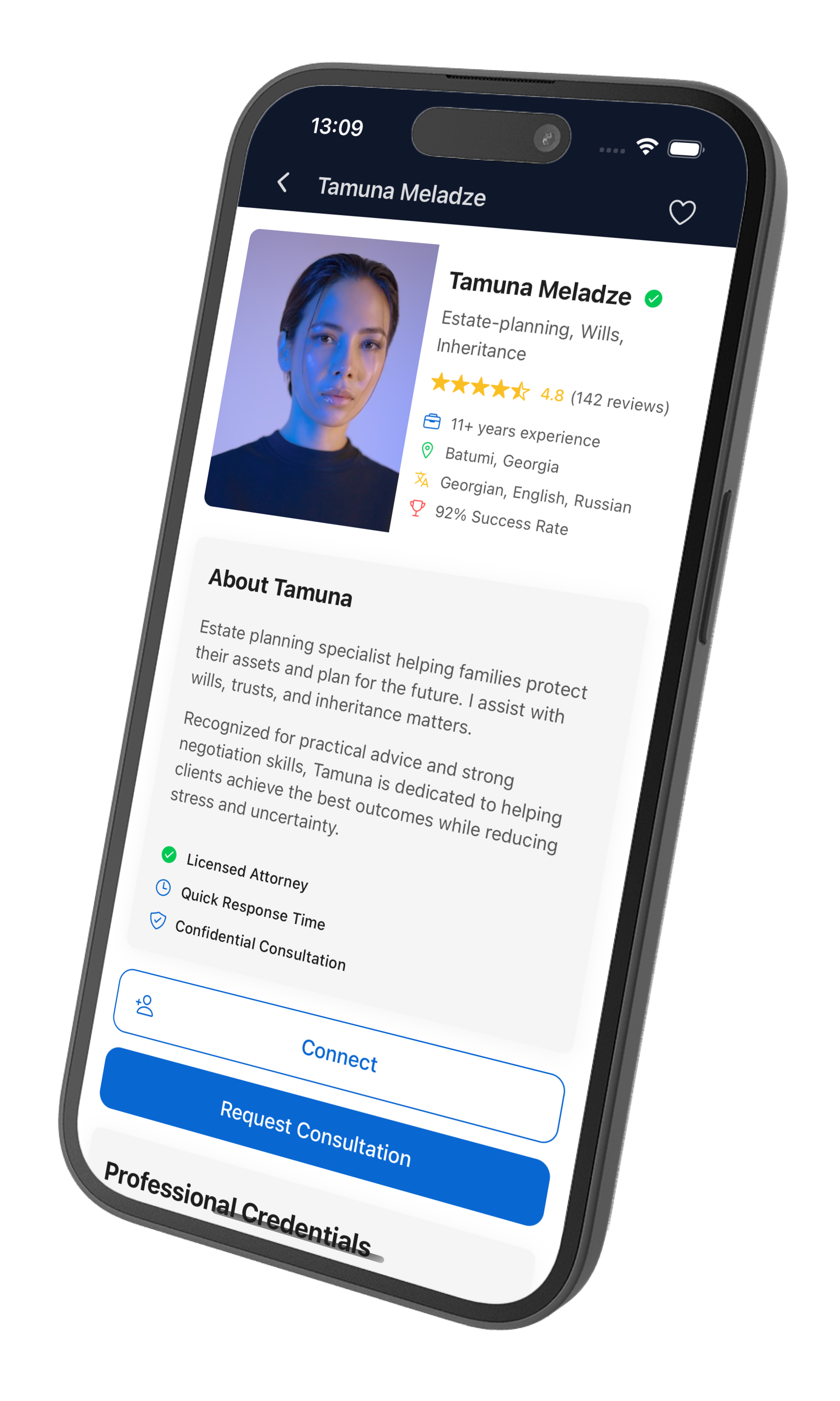 YourLawyer Profile Screen